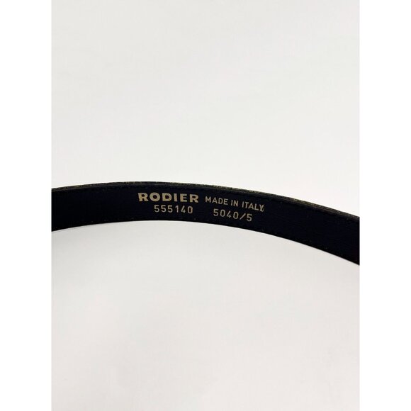 Rodier yellow textured leather womans belt gold buckle - designer, made in Italy - Picture 6 of 7